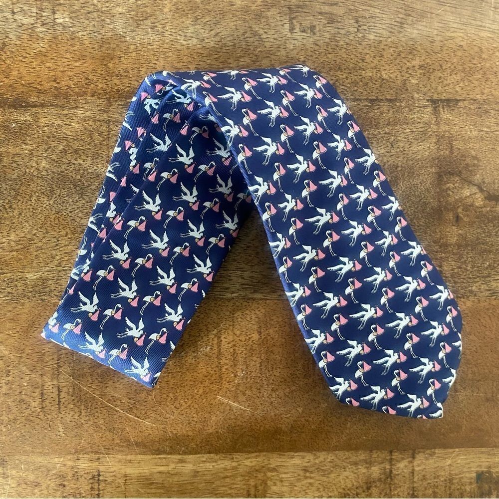 All Silk Pink Baby Girl Stork Neck Tie